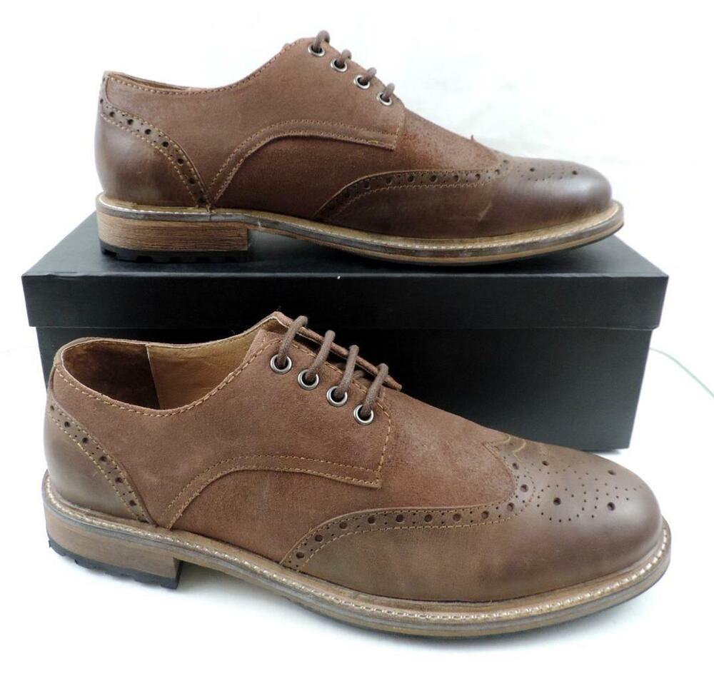 Men's French Connection Flynn Lace Up Oxford Shoes Leather / Suede Brown Size 11